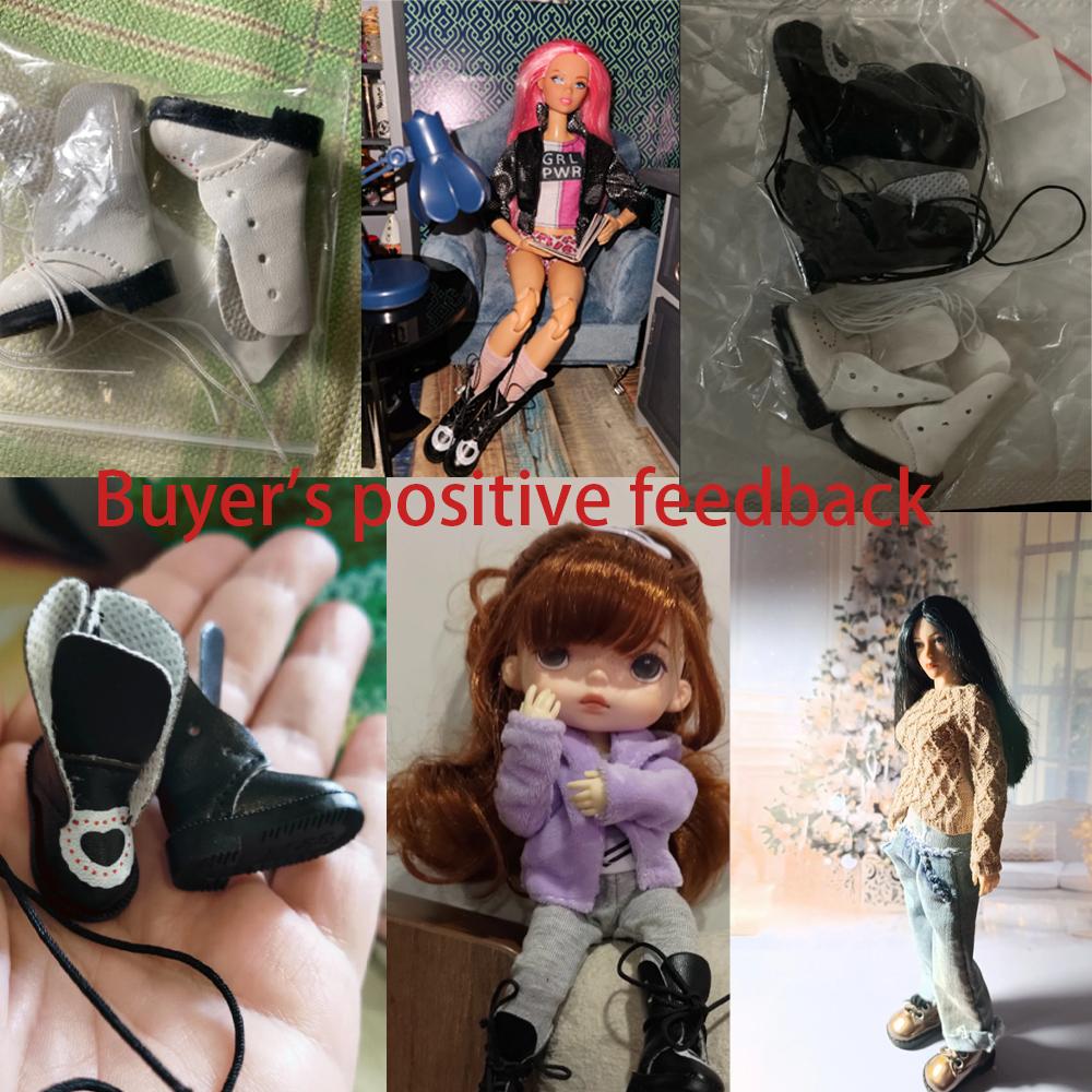 1Pair Mini Pu Leather Boots Heart Bandage Shoes For 1/6 Doll Toy Accessories Handmade Cute Doll Shoes Toys Birthday Gifts