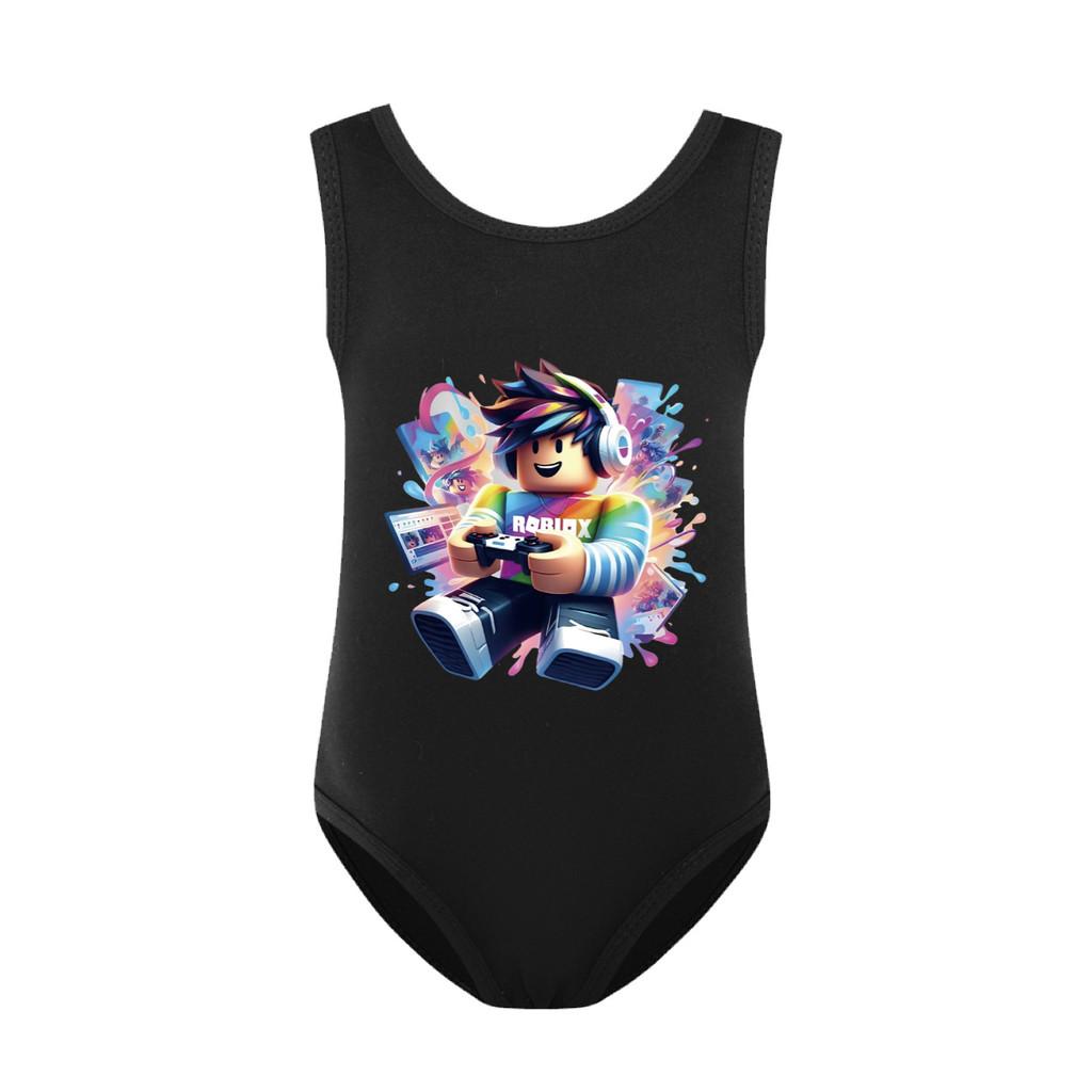 5529 Kids Girls Roblox Printed One-piece Swimsuit Swimwear