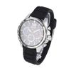 Seiko Analog Stainless Rubber Gift for Day Men's Watch, Waterproof, Quartz, Chronograph, Steel, Strap, Black/Silver, SSB347P, Father's