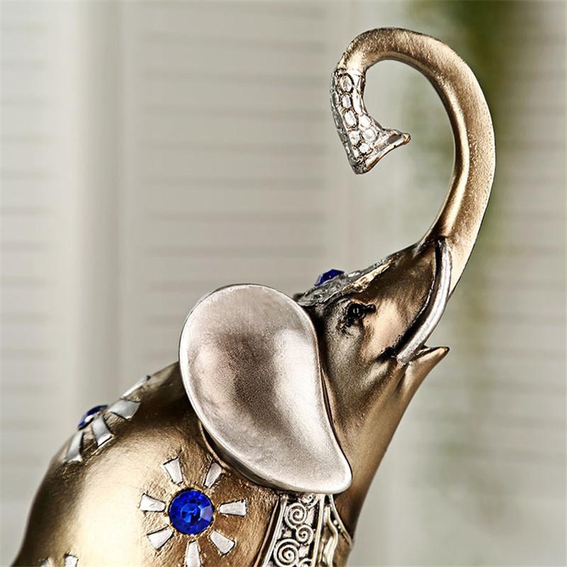 Deartco 2pcs/set European Resin Elephant Crafts Mother and Child Animal Figurine Home Living Room Decoration Creative Ornaments