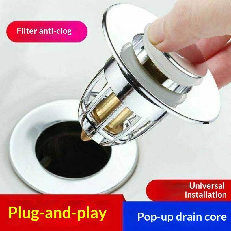 1/3Pcs Universal Rebound Drain Plug, Water Leakage Plug In Hand Basin, Hair Collector In Bathroom Sink Filter, Easy To Push.
