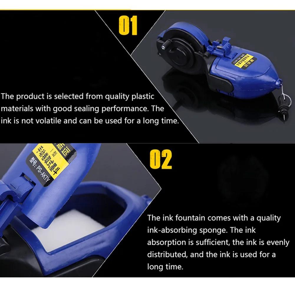 Ink Marker Fountain Hand Operated Manual Scriber with 30M Chalk Line for Woodworking and Carpenter Use in Home Improvement