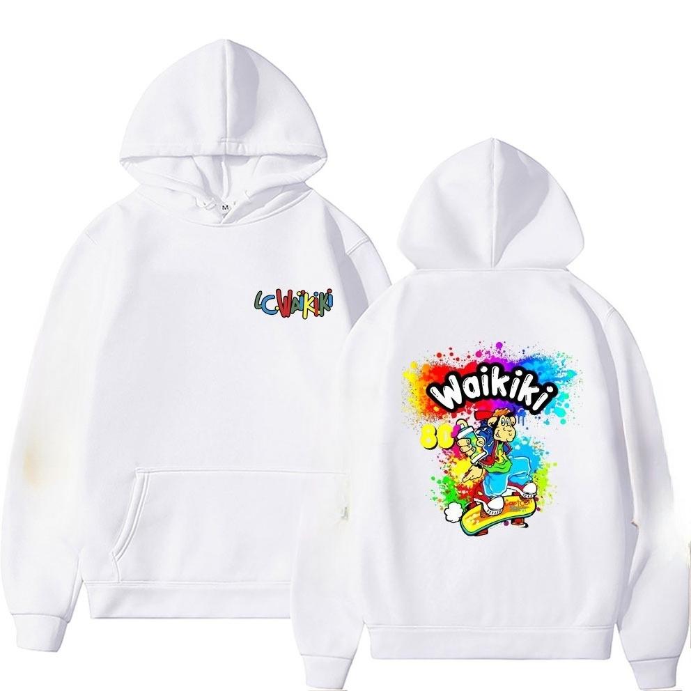Love Graffiti Lc Waikiki Monkey Hoodie Funny Cartoon Monkey Print Sweatshirt Men Fashion Popular Streetwear Male Casual Hoody