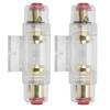 2Pcs Car Audio AGU Fuse Holder W60A 80A Fuses Fuseholder for 4 6 8 Gauge Wire 12?24V