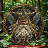 Viking Warrior Metal Wall Art Round Home Decor Gift for Halloween Thanksgiving
