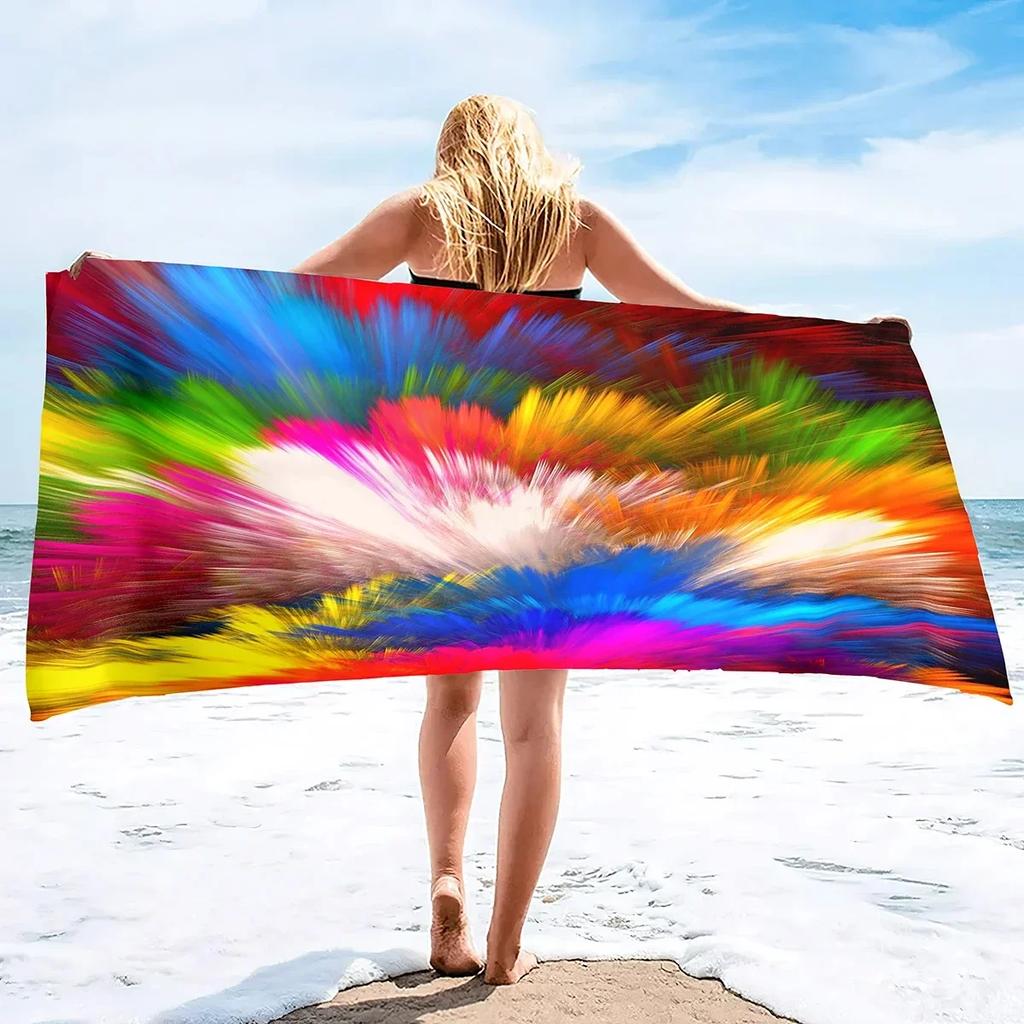 Rainbow Bliss Bath Towel - Vibrant Design, Soft Absorbent, Perfect for Summer Fun, Adds Cheerful Vibes to Your Beach Days