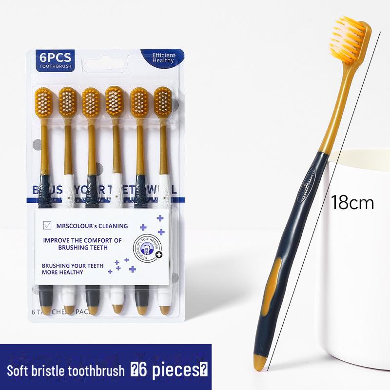 High-Density Soft Bristle Adult Toothbrush - 6-Pack for Deep Cleaning Oral Care