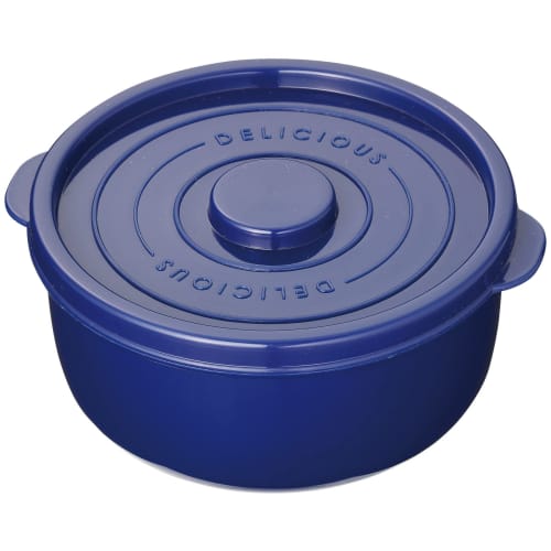 Basic Standard Cocotte, Stylish and Cute Lunch Box, Round Food Storage Container, Heat-Resistant Plastic, Airtight, Freezer, Dishwasher, and Microwave