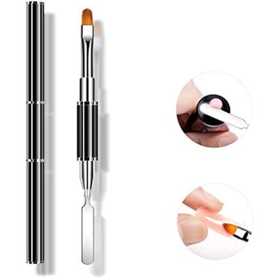 Nails Gel Brush Reconstruction, Polygel Brush, 2 In 1 Dual-ended Nail Art Pen, Nail Accessories, UV Gel Tools Acrylic Nail Extension Nail