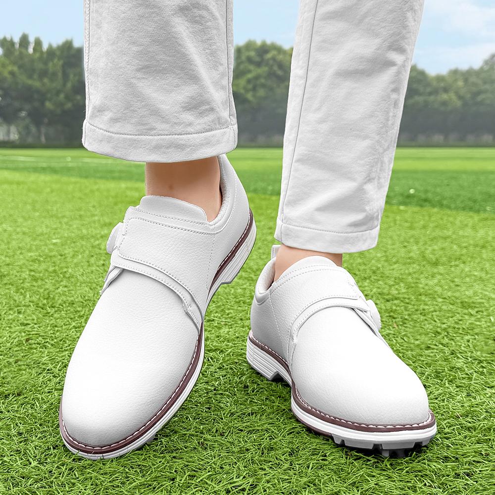 Men Golf Shoes Outdoor Spiked Sports Upper Stable Anti Slip Sole For Golf Training Outdoor All Season Daily Outdoor Casual