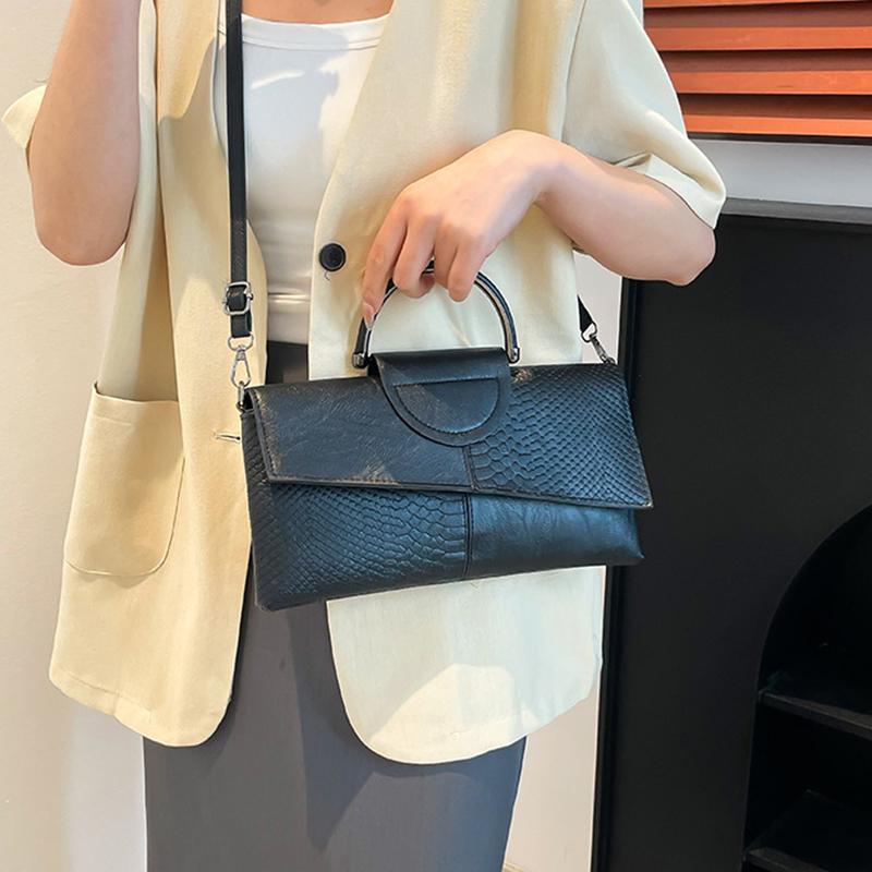 PU Synthetisches Leder Damen Schulter Umhängetasche Mode Lässig Abendessen Alligatormuster Klappe Handtasche und Geldbörse