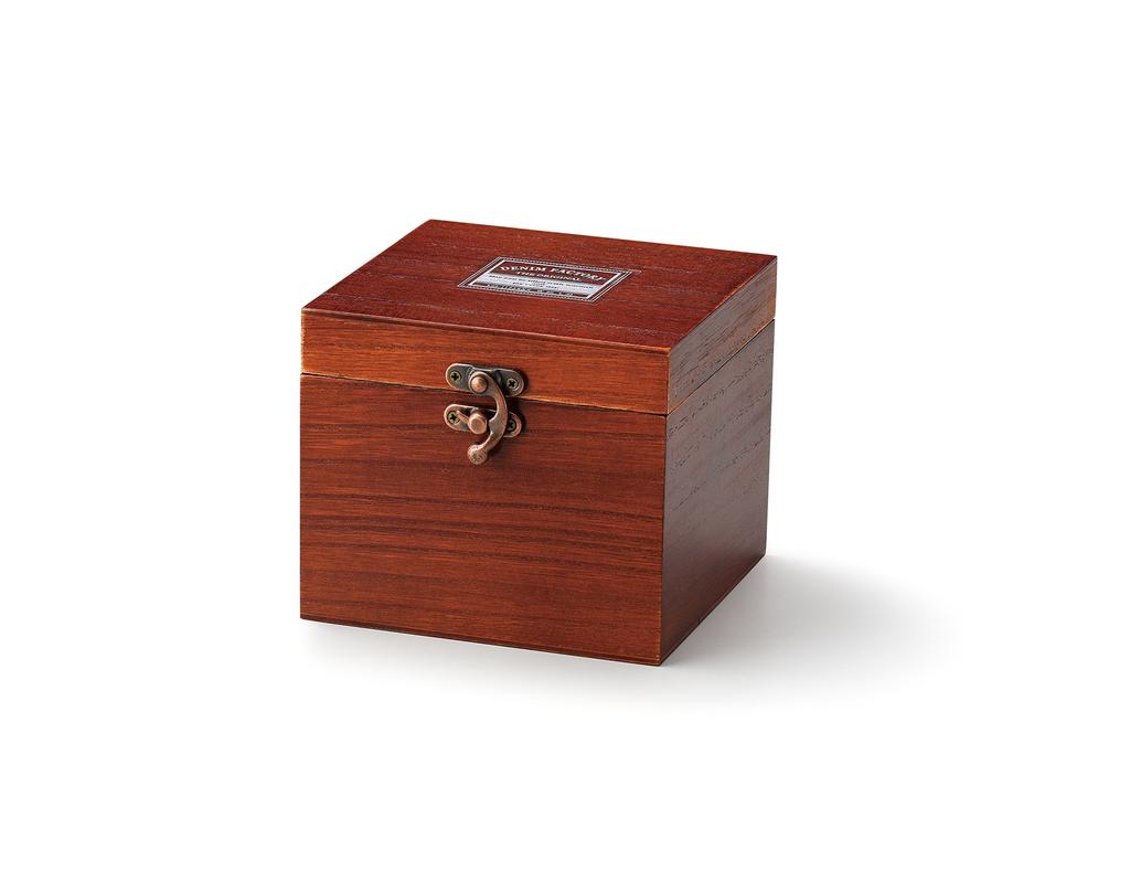 APEX HEART Button with Antique Wooden Denim Denim Factory Mug, Shape, Coaster, White, Box, Style, Gift, Present, DN-1422