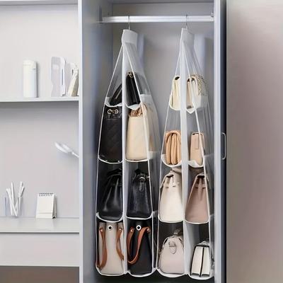 Multi Layer Hanging Bag Organizer, Space Saving Wardrobe Storage, Dust-Proof Handbag Clip, Convenient Hanging Design for Women's Fashion Accessories