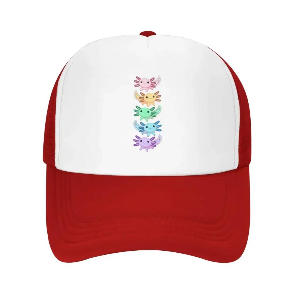 Rainbow Axolotl Cap Fashion Casual Mesh Baseball Caps Adjustable Hat Hip Hop Summer Unisex Baseball Hats Polychromatic