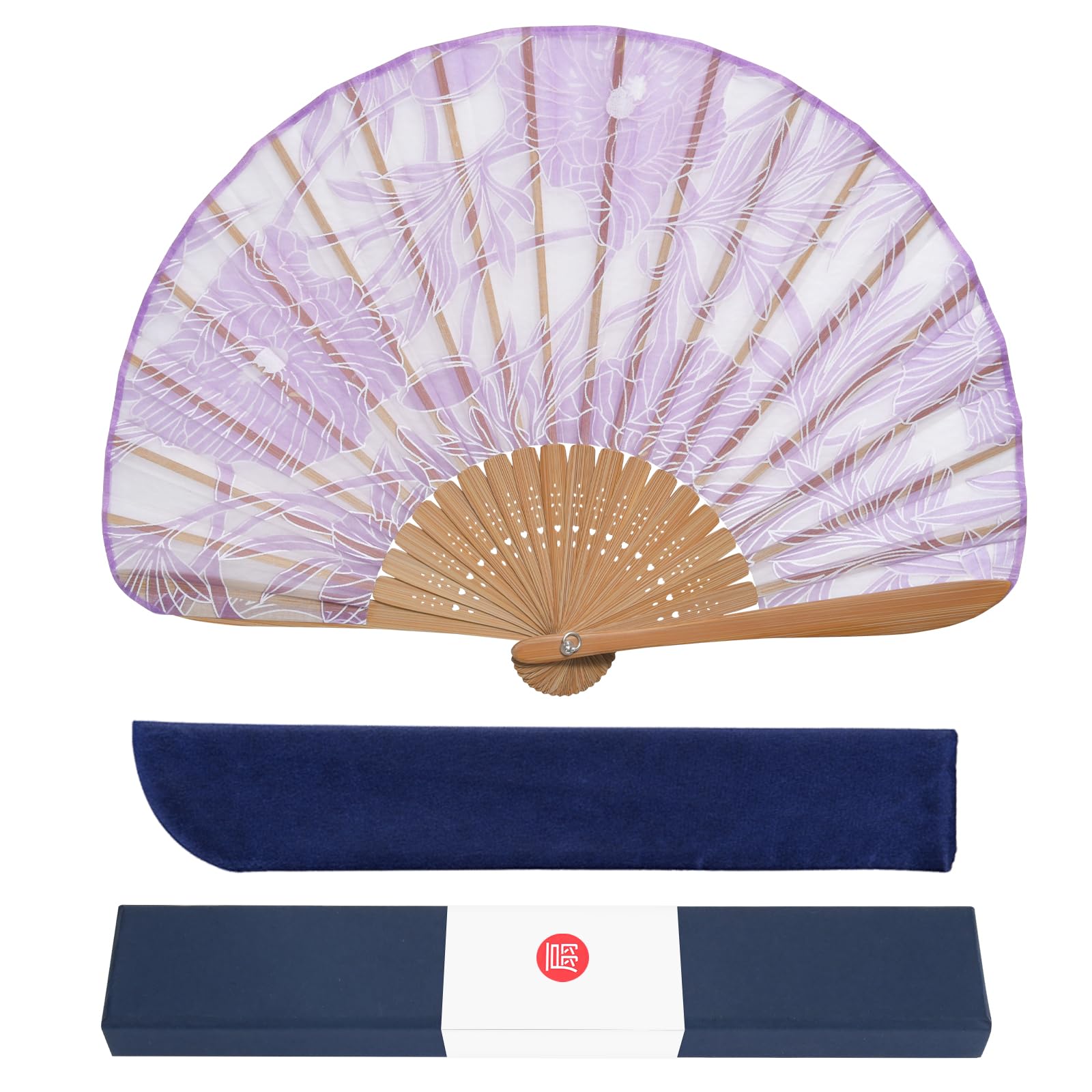 

Made in Luxury Japanese Comes with Gift Box Short Fabric Fireworks Japanese Summer Kabuki Heat Short Fabric fan [Ganve] Women s Fan, Japan,