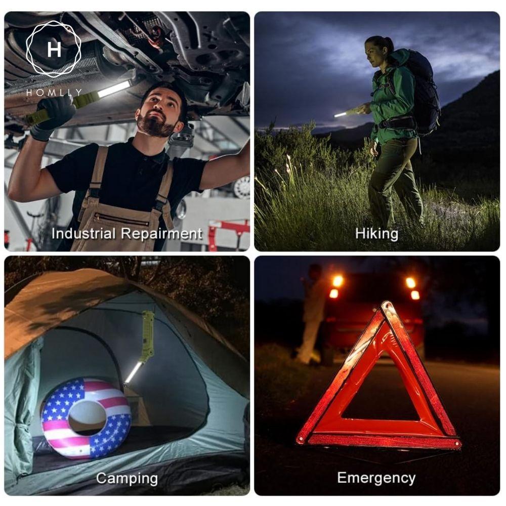Homlly Portable Magnetic Rechargeable LED Flash Light Torch Lamp with 360 Degrees Rotate