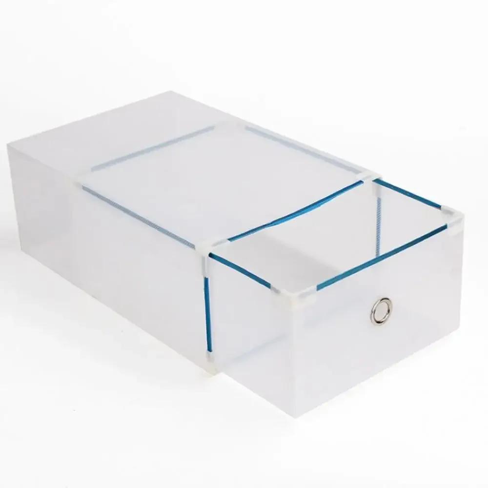 Clear Storage Organizer for Home - Foldable Plastic Thicken Crate, Clothes and Shoes Drawers, Save Space Accessories