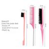 3pcs/set Hair Coloring Brushes Combs Pointed Tail Hairdressing Comb Double Comb Three Rows of Styling Brush Eyebrow Brush Tools