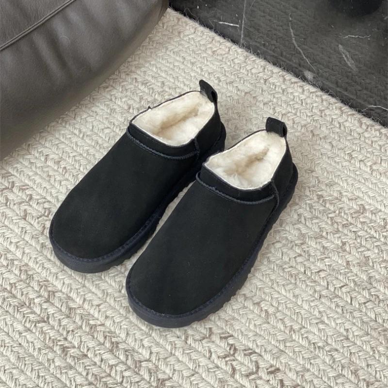 Classic Winter Women Ultra Mini Snow Boots 2027 New Design Men Real Sheepskin Suede Leather Natural Wool Fur Casual Warm Shoes