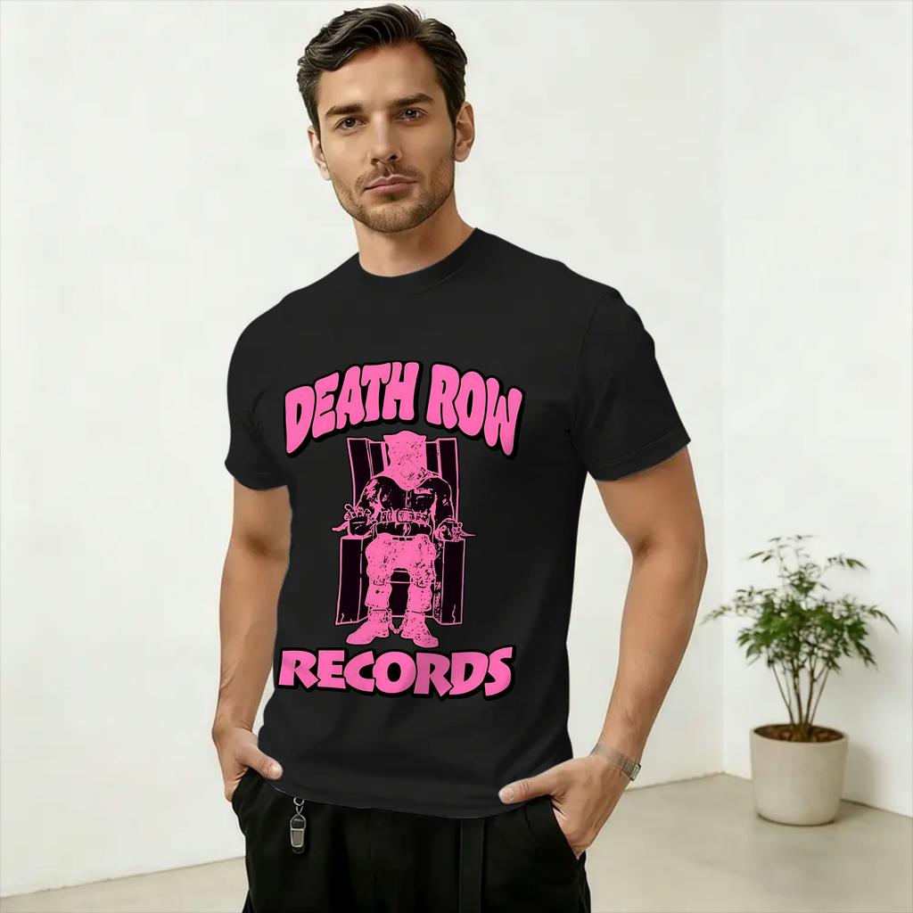 Vintage Death Row Records TShirt for Unisex Crewneck 100 Cotton T Shirts Short Sleeve Tee Shirt Plus Size Clothes