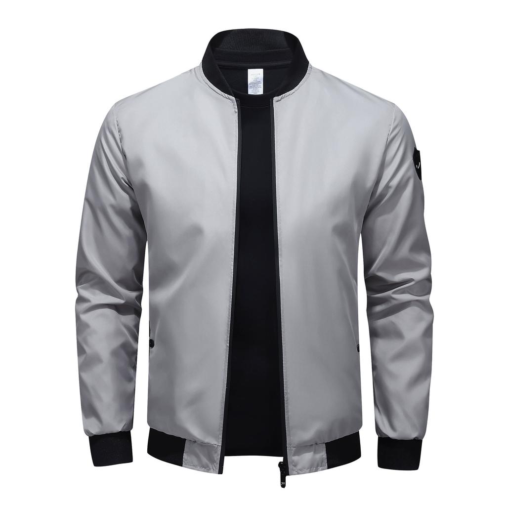 Casual Jacket Men's Spring and Autumn Casual Solid Color Men's Jacket Men's 6XL