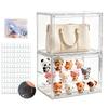 Acrylic Figure Display Set of Mini Figure Case with Magnetic UV Stain 28 X 18 X 21 Fits Mini Removable Stable Easy Suitable for Gachapon Tape Included