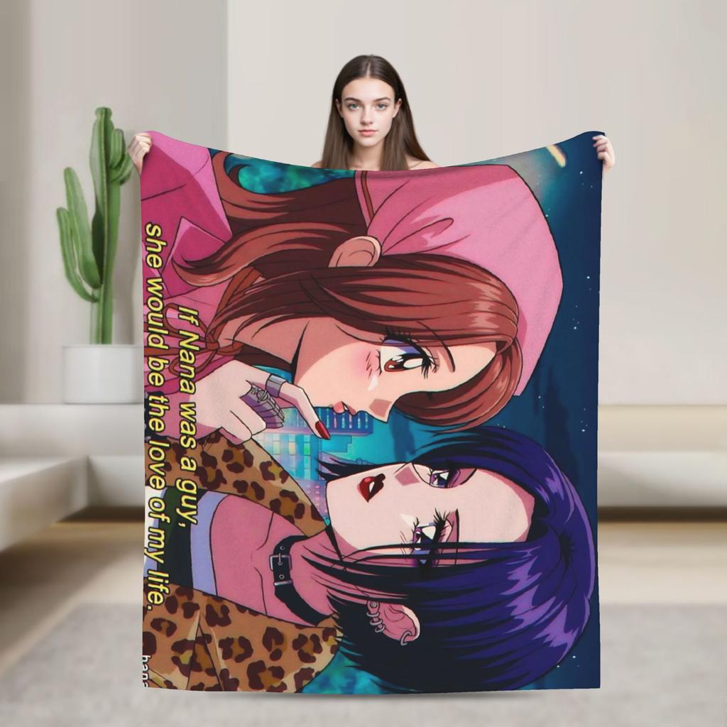 Warm Blanket Travel Nana Osaki Manga Panel collage Throw Blanket  Flannel Bedspread For Couch Chair Fluffy Sofa Bed Cover