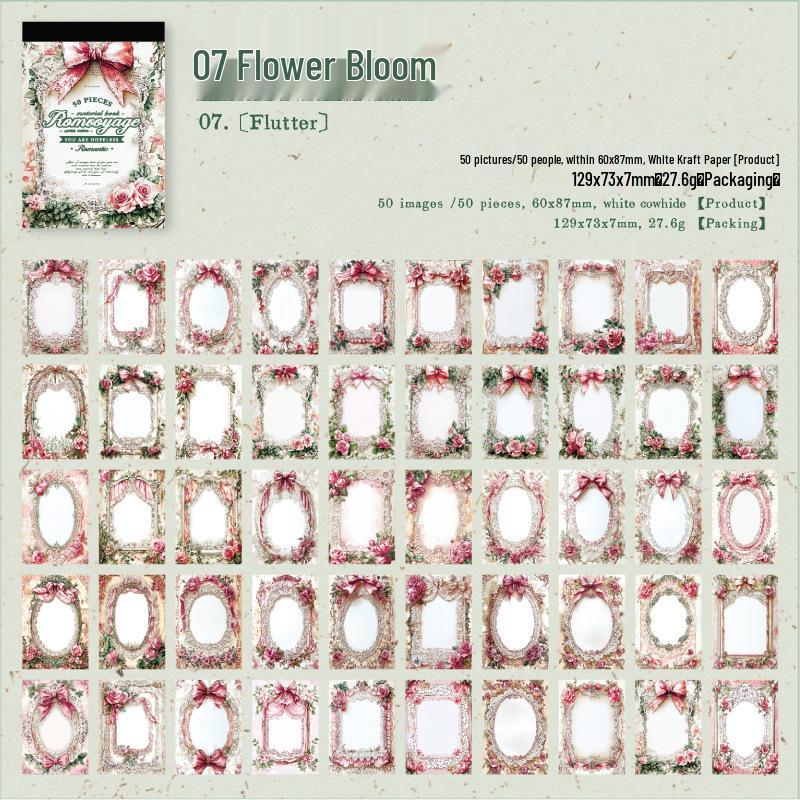 Yan Ji Retro Journal Decoration Pack: Fuyusheng Huashi Series, 40 Sheets, 6 Styles Available.
