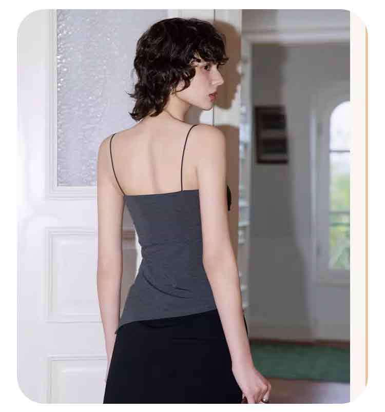 Women's Off-Shoulder Ruched Tank Top with Cups – High Elastic, Soft, Comfortable, and Stylish Design