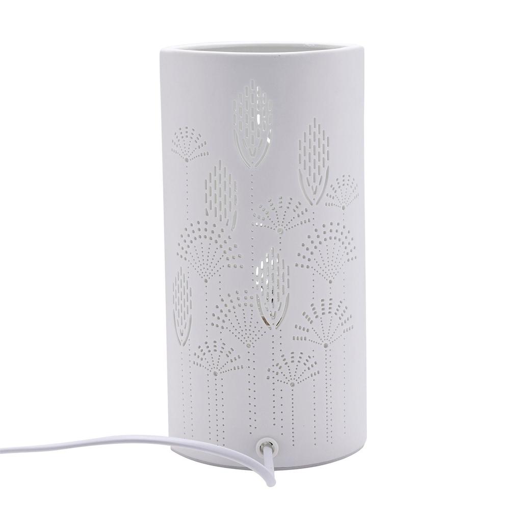 Hestia Hvit Keramisk Floral Bordlampe