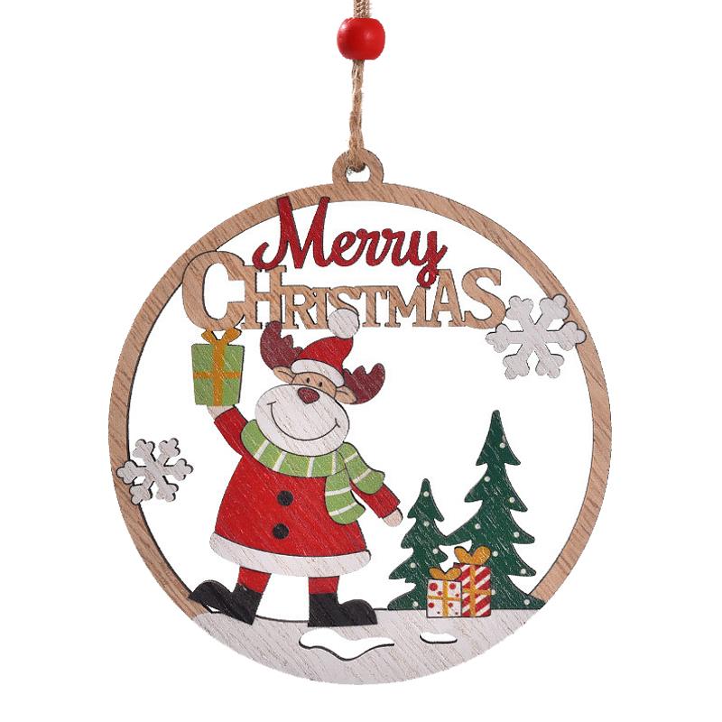 

Рождественские деревянные украшения Санта-Клаус деревянный кулон своими руками для загородного фермерского дома украшения для рождественской елки декор для рождественской вечеринки олений