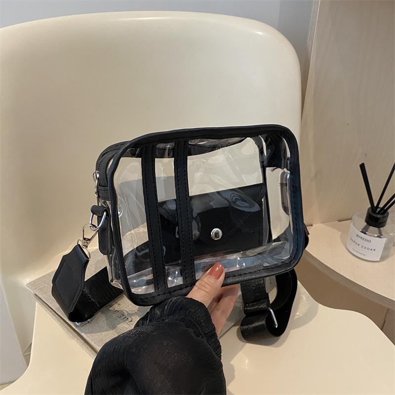 

Прозрачная и модная повседневная сумка в корейском стиле. Весенняя новинка. Модная сумка через плечо Ins. Популярна.