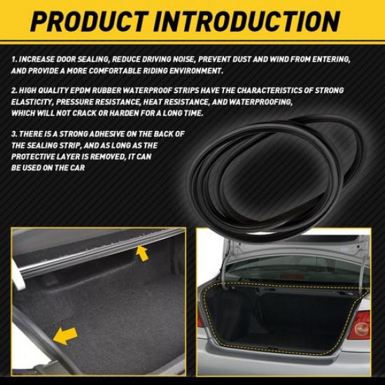 Rubber Weatherstrip Rear Trunk Lid Seal Strip FIT Toyota Corolla/Matrix 03-08 EA