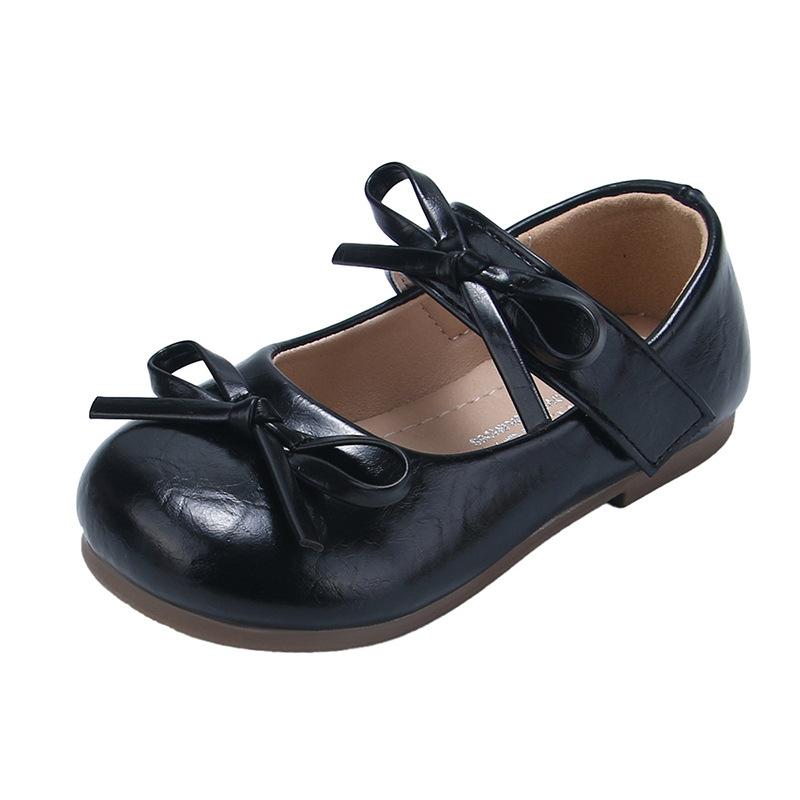 

Туфли принцессы из кожи для девочек, в зарубежном стиле, с бантом, туфли Мэри Джейн, одинарные туфли, 2025, новая осень, детские красные туфли для выступлений, тренд 29-34 yards 6 pairs in one hand чёрный