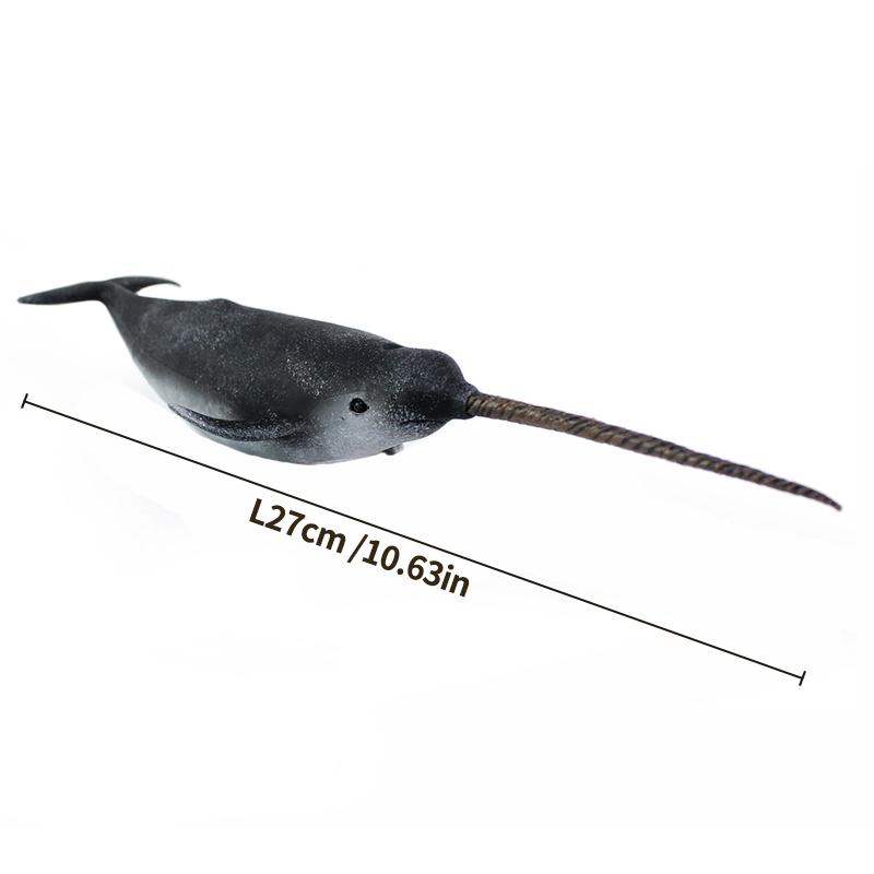 

Sea Life Narwhal Toy Figure Hand Painted Model animal figurines Whale model Enjoyable Instructive Enjoy Toy designed for Boys Girls and Children