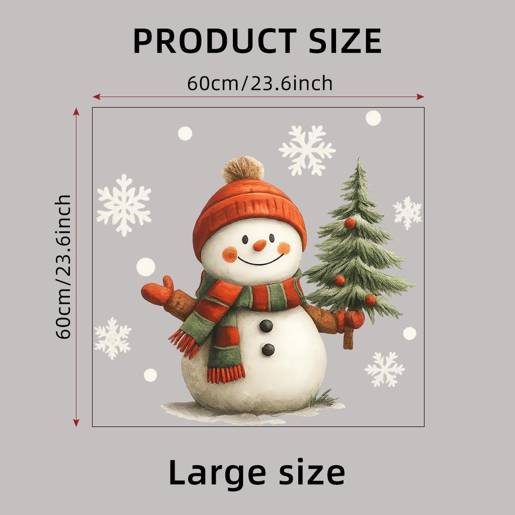 2025 New Year Snowman Santa Claus Home Room Wall Glass Static Sticker Removable Cartoon Christmas Window Sticker Decoration