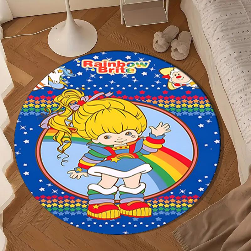 Rainbow Adventure Round Mat, Anti-slip Circle Carpet Chair Rug For livingroom,Bedroom, Doormat Home Decor Gift Christmas Gifts