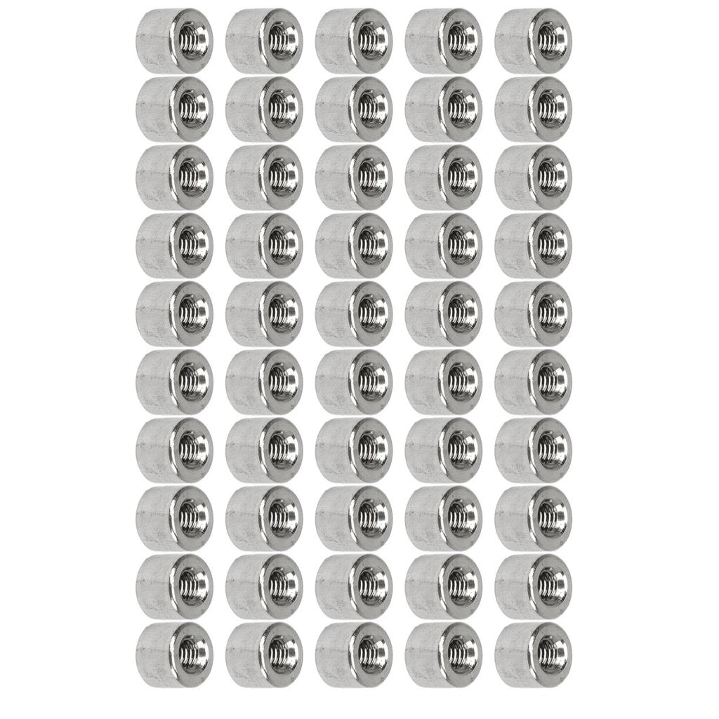 50Pcs Coupling Nut Round Female Thread Stainless Steel M4 Connector Nut Kit for Maintenance