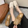 Flat-bottomed bag head and half slippers women wear new lazy shoes in summer, one pedal sandals single shoes