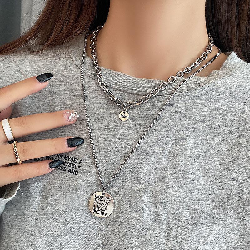 Hip Hop Thick Chain Necklace Female Tide Cold Wind Simple Versatile Collarbone Chain Male Not Cool