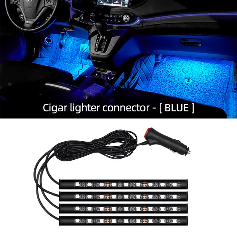 5V/12V Car Interior Backlight Ambient Mood Foot Light with Cigarette Lighter USB Decorative Atmosphere Lamp Car Accessories