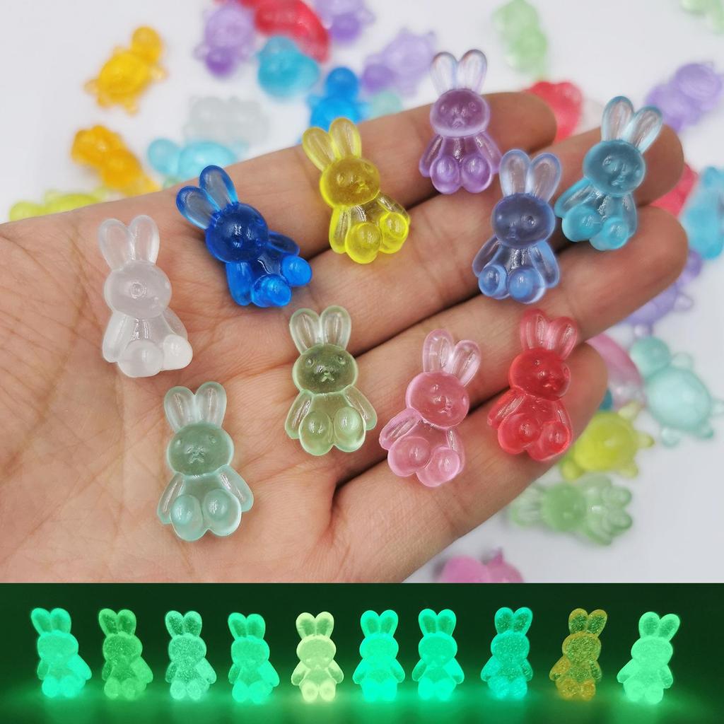 Leuchtende Niedliche Tier-Mini-Ornamente: Schildkröte, Bär, Hase - Handgefertigter leuchtender Schmuck