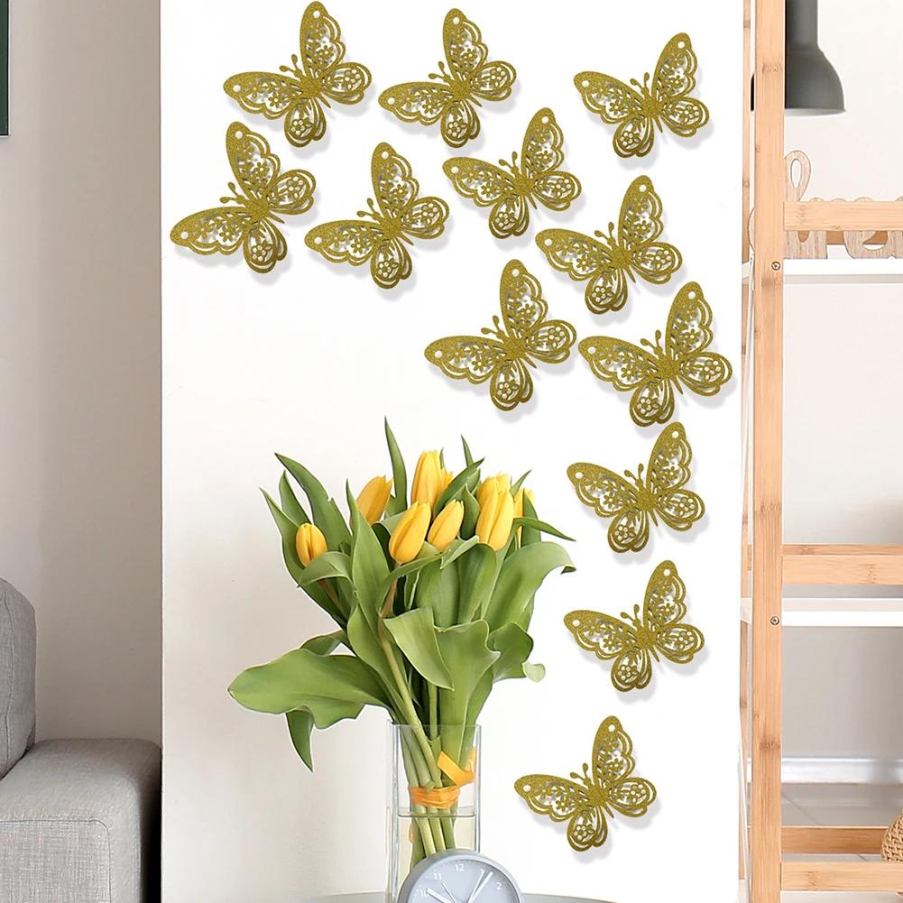 PVC Butterfly Stickers 3D Butterfly Wall Stickers Eye-catching Design Flexible Usage Options Realistic Appearance 3D Stickers