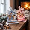 Kerstman Bureau Centerpiece Kerst Windmolen Houten Ornament, Decoratief Ambacht met Draaiende Thema Ornament Bladen, Handgemaakt Beeldje
