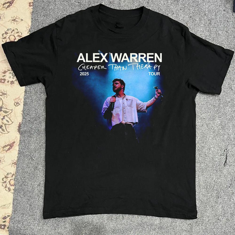 Футболка Alex Warren Cheaper Than Therapy Tour Все размеры S-5XL DS96 Унисекс Футболка S
