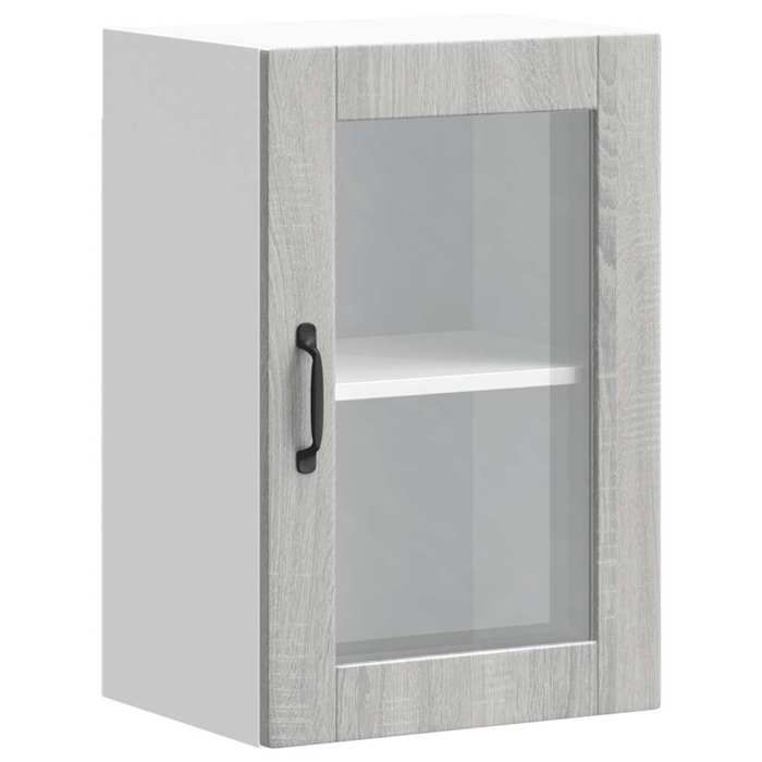 VidaXL Kitchen Wall Cabinet with Glass Door Porto Sonoma Grey 854013