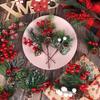20pcs Artificial Christmas Red Berry Picks with Pine Cones for Tree & Wreath Decor