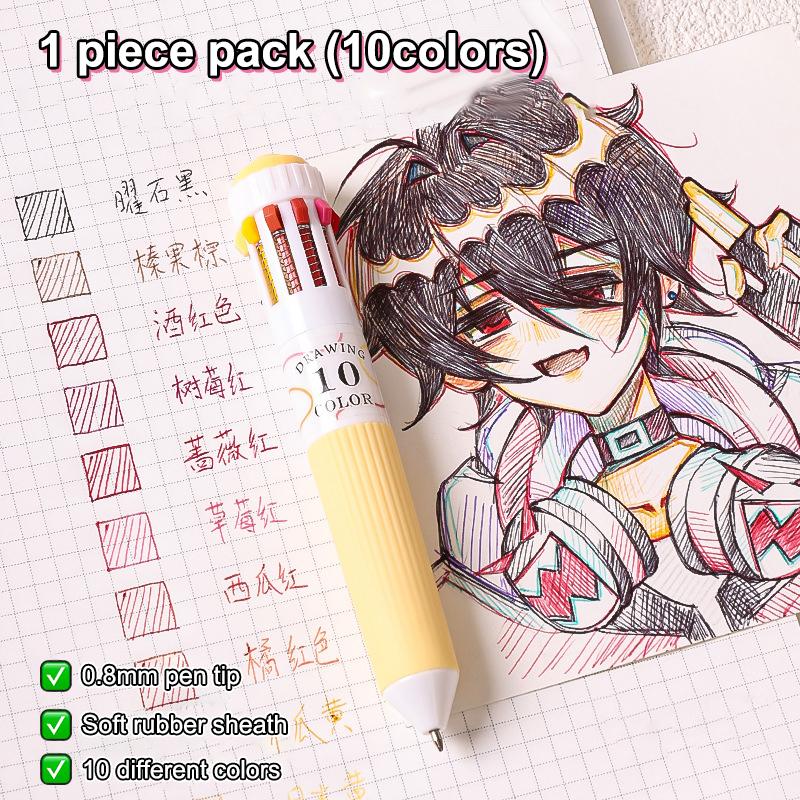 1 Sada 60 Farebných Kreslených Guličkových Pier Mäkká Rukoväť Stláčacie Viacfarebné Písacie Pero Na Kreslenie Písanie Kancelárske Školské Potreby Písacie Potreby