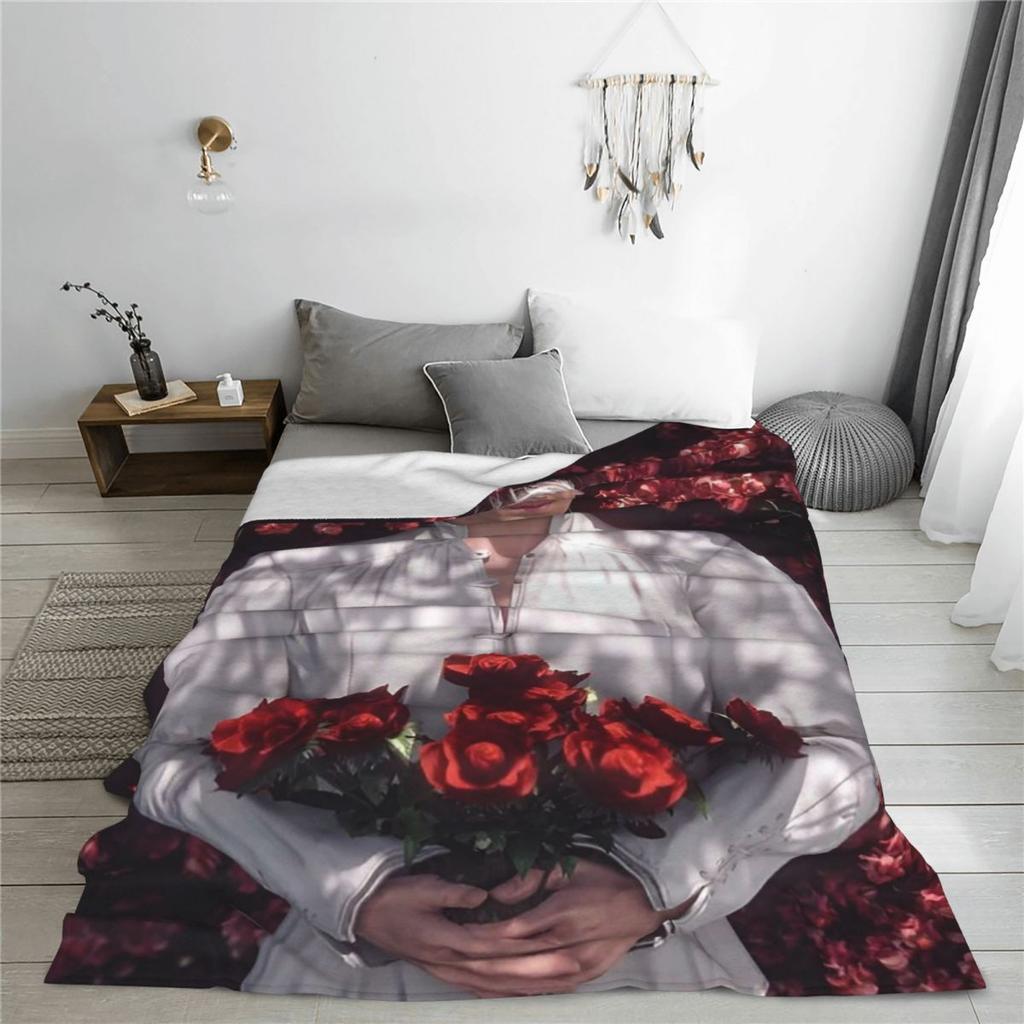 Baldur's Gate 3 Astarion Vampir Charakter Decke Weich Warm Flanell Überwurfdecke Bettwäsche für Bett Wohnzimmer Reise Zuhause Sofa