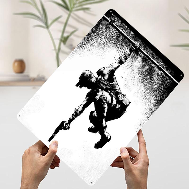 

Splinter Hanging With Gun Metal Poster Customized Wall Art Retro Vintage Tinplate Signs for Home Decor Living Room Wand Deko 7.9x11.8In(20x30cm)